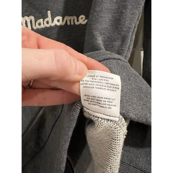 Drole de Monsieur Grey 'Not From Paris Madame' Sweatshirt Sweater Size Small - Picture 10 of 10